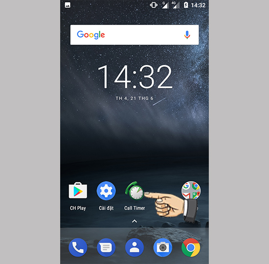Mở app